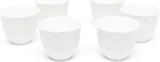 Chevron-Print Ceramic Cups (Set Of 6)