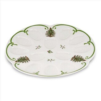 Christmas Tree Devilled Egg Dish - 13 Inch