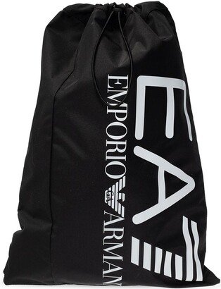 Logo-Printed Drawstring Backpack-AA