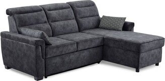 Florence Sectional Convertible Futon Sofa Bed Dark Gray