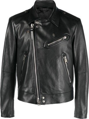 Off-Centre Leather Jacket