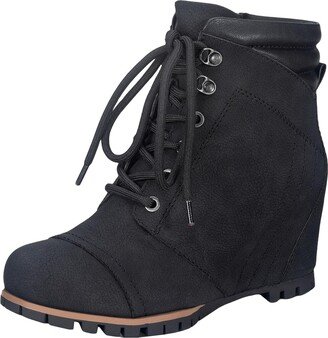 Lizzie Womens Cold Weather Ankle Wedge Boots