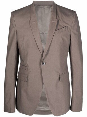 Narrow-Lapel Single-Breasted Blazer