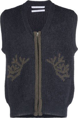 RANRA Blue Fundur Chunky-Knit Wool Vest