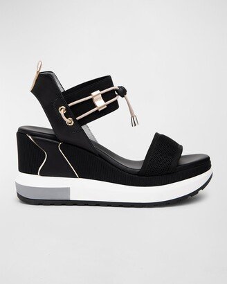 Platform Wedge Sandals with Bungee Detail-AA