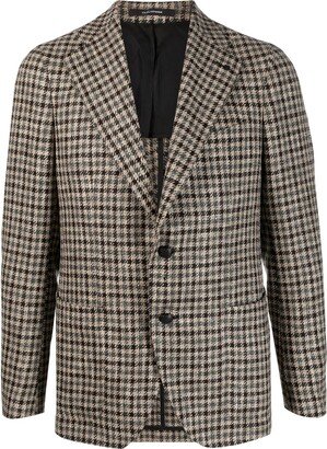 Check-Pattern Wool Blazer-AC