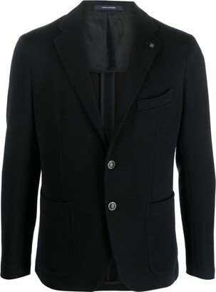 Notched-Lapel Single-Breasted Blazer-AM