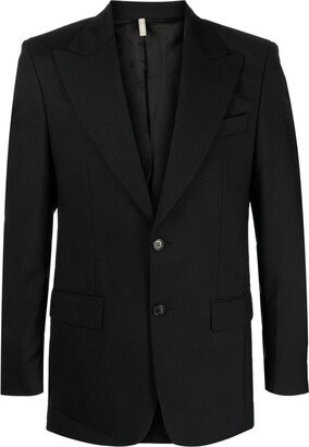 Single-Breasted Wool Blazer-AN