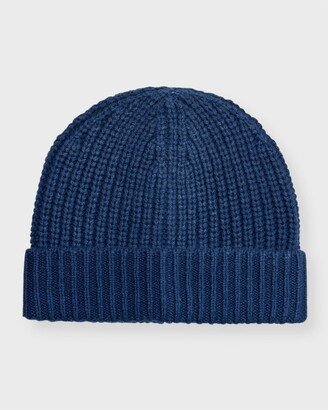 Men's Carlos Ribbed Cashmere Beanie Hat