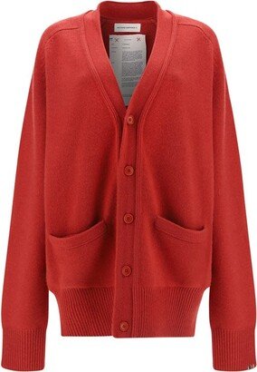 Oversized V-Neck Buttoned Cardigan