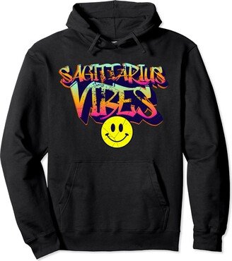 Cosmic Creations Sagittarius Vibes Graffiti Zodiac Birthday Design Pullover Hoodie