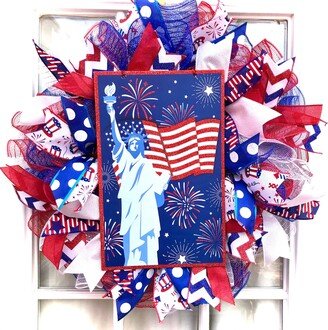 4Th Of July Wreath, Memorial Day Independence Wreath, Labor Day, American Holidays, Patriotic Wreath