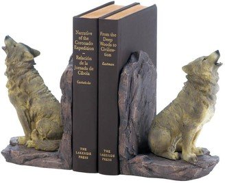 Ancient Howling Wolf Bookends