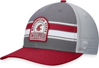 Men's Gray, Crimson Washington State Cougars Aurora Trucker Adjustable Hat - Gray, Crimson