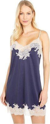 Enchant Lace Trim Chemise (Night Blue/Rose) Women's Pajama