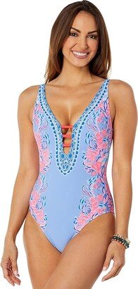 Jaspen One-Piece (Blue Peri Shrimply The Best) Women's Swimsuits One Piece