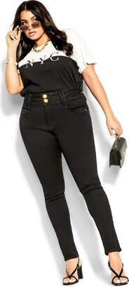 | Women's Plus Size Asha Short High Rise Skinny Jean - - 18W