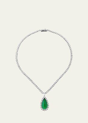 Platinum Emerald and Diamond Necklace