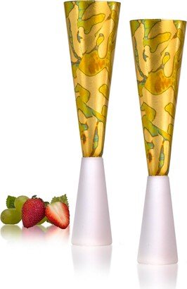 Roman Champagne Flutes, Set of 2, 11 Oz