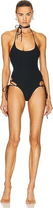 Tie One Piece Swimsuit in Black