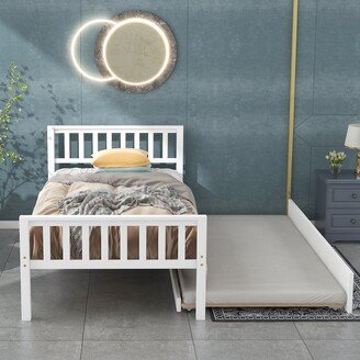 Twin Platform Bed Frame with Trundle