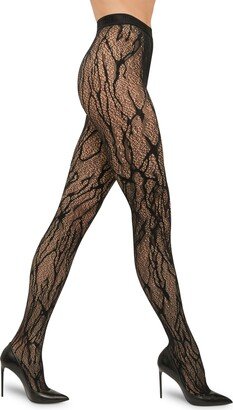 Snake Pattern Lace Tights