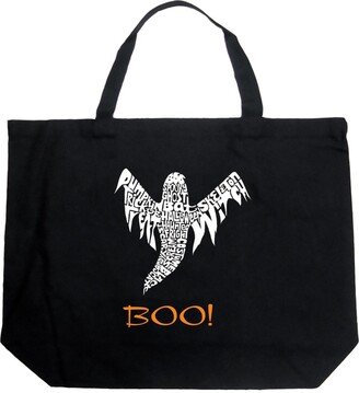 Halloween Ghost - Large Word Art Tote Bag