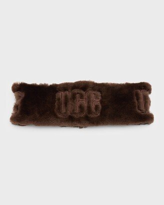 Exposed Logo Sheepskin Headband