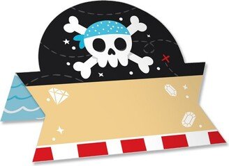 Big Dot of Happiness Pirate Ship Adventures - Skull Birthday Party Tent Buffet Card - Table Setting Name Place Cards - Set of 24