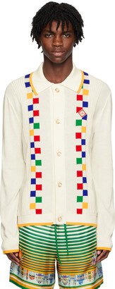 White Intarsia Cardigan