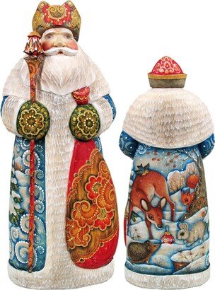 G.DeBrekht Woodcarved Hand Painted Time to Share Christmas Gathering Santa Figurine