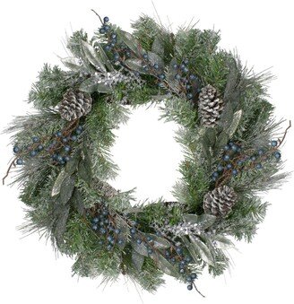 Northlight Unlit Mixed Pine and Blueberries Artificial Christmas Wreath
