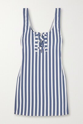 Samba Chicas Lace-up Striped Coverup - Blue