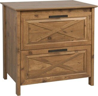 EPOWP 2-Drawer Modern Wood Lateral File Cabinet in Rustic Brown