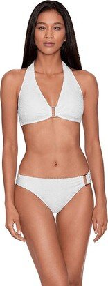 Crochet Ring Hipster Bikini Bottoms (White) Women's Swimwear