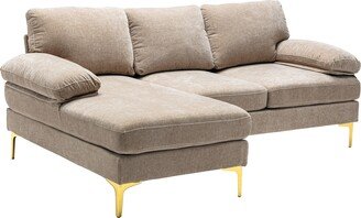 RASOO Pillow Top Arm Sectional Sofa Accent Sofa with Right Chaise