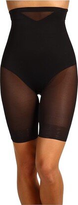 Miraclesuit Shapewear Extra Firm Sexy Sheer Shaping Hi-Waist Thigh Slimmer (Black) Women's Underwear