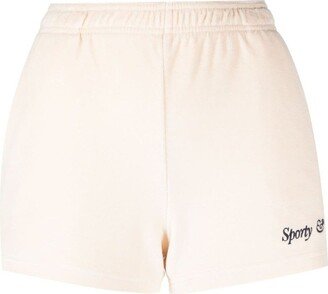 Logo Embroidered Elastic Waistband Shorts