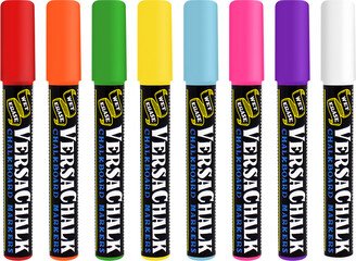 VersaChalk Chisel-Tip Chalk Markers Bright Rainbow Pkg/8