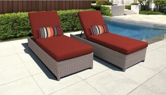 Florence Wheeled Chaise Set of 2 Outdoor Wicker Patio Furniture