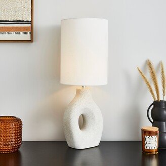 Dunelm Dinah Sculptural White Table Lamp White