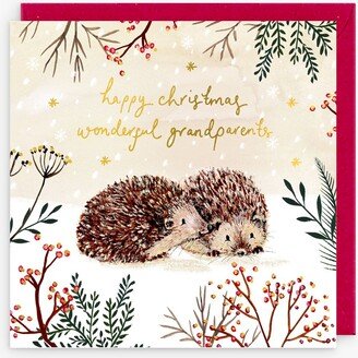 Louise Mulgrew Designs Hedgehog Kisses Grandparents Christmas Card