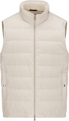 Corduroy Sleeveless Puffer Vest