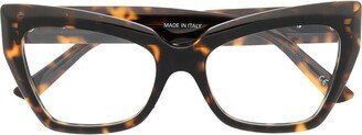 Balenciaga Eyewear Tortoiseshell-Effect Cat-Eye Glasses