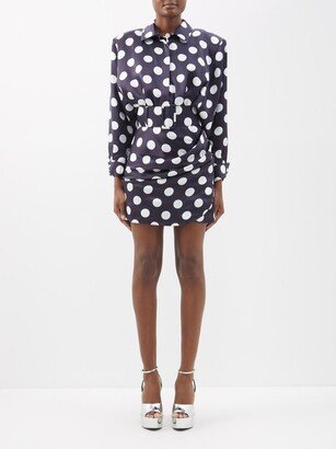 Ella Polka-dot Print Silk-satin Shirt Dress