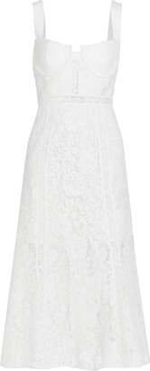 Cord Lace Flared Midi-Dress