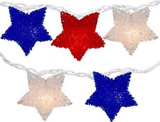 Northlight 10ct Patriotic 4th of July Star Shaped Outdoor String Lights - 6' White Wire