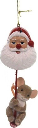 Charming Tails Santa Really Nose How To Light Up The Season - One Ornament 4.5 Inches - Dated 2018 - 131630 - Polyresin - Multicolored