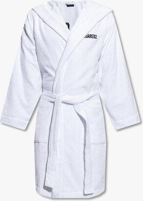 Hooded Bathrobe - White