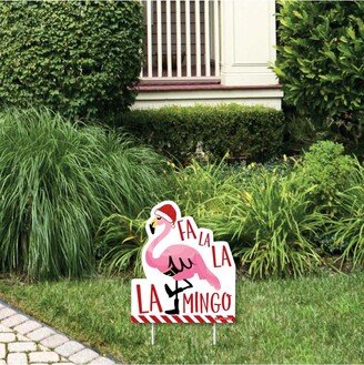 Big Dot Of Happiness Flamingle Bells - Outdoor Lawn Sign - Tropical Christmas Party Yard Sign - 1 Pc